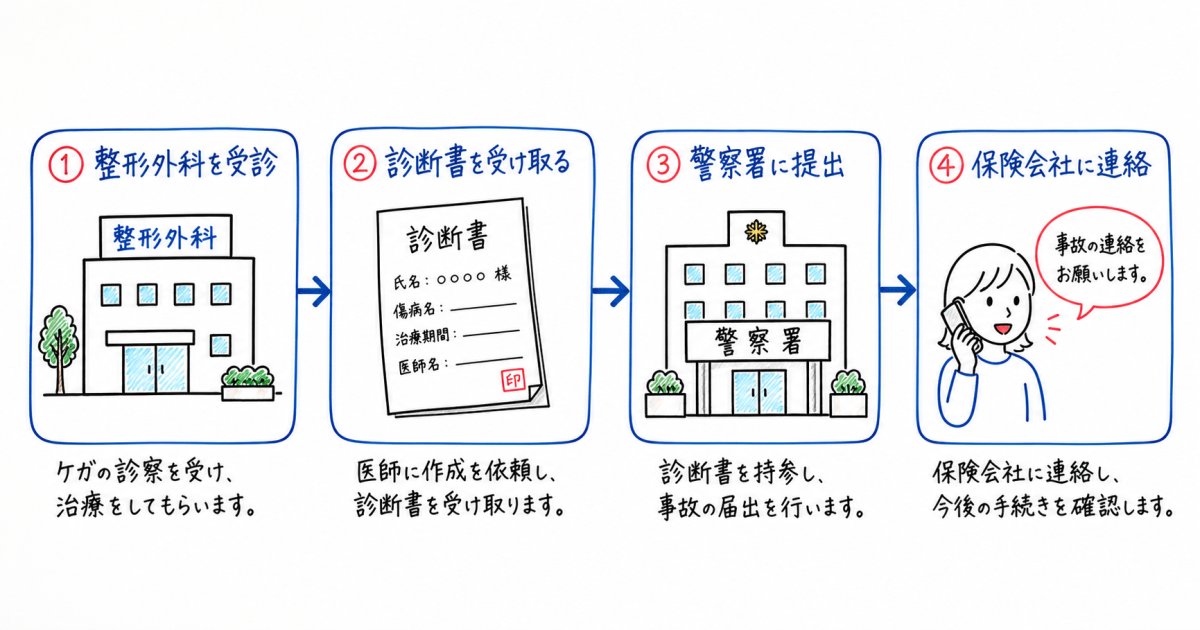 事故当日に「怪我はない」と伝えてしまった場合の対処手順