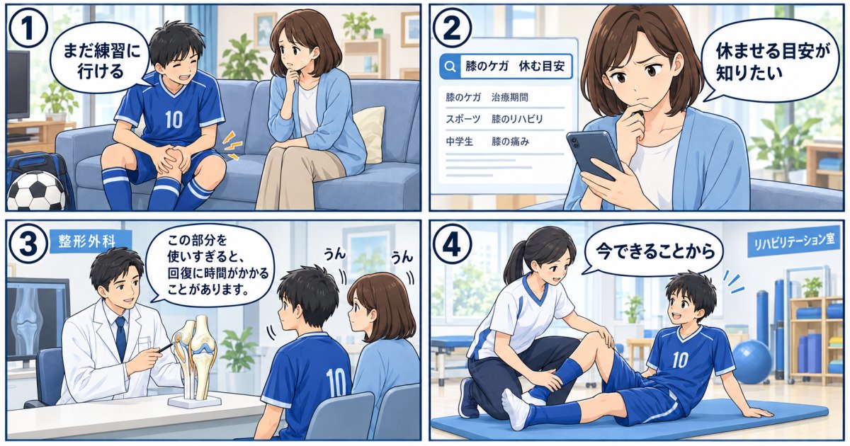 部活で膝が痛い息子の休養基準は？受診の目安と親の対応法を解説