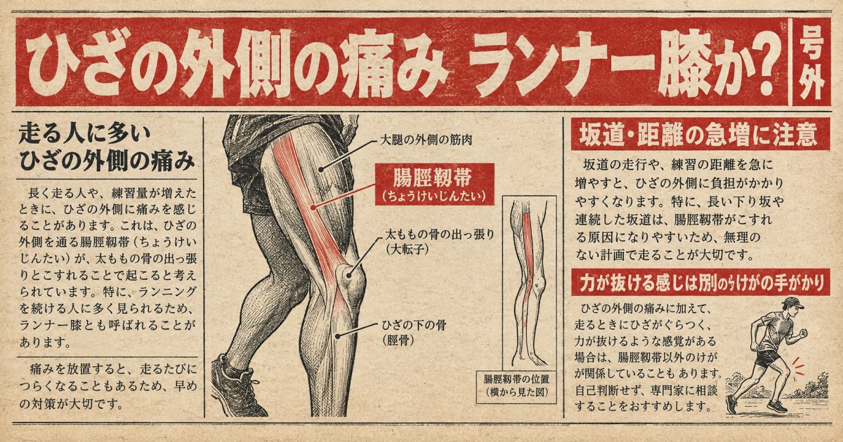 ランニング後の膝の外側の痛みは、ランナー膝と考えてよい?